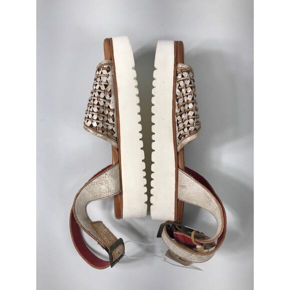 BEDSTU Brisa Sandals Leather Platform Almond Ankle Strap Shoe Handmade 8 NWT - Picture 12 of 14